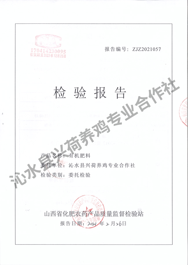 有机化肥检验报告